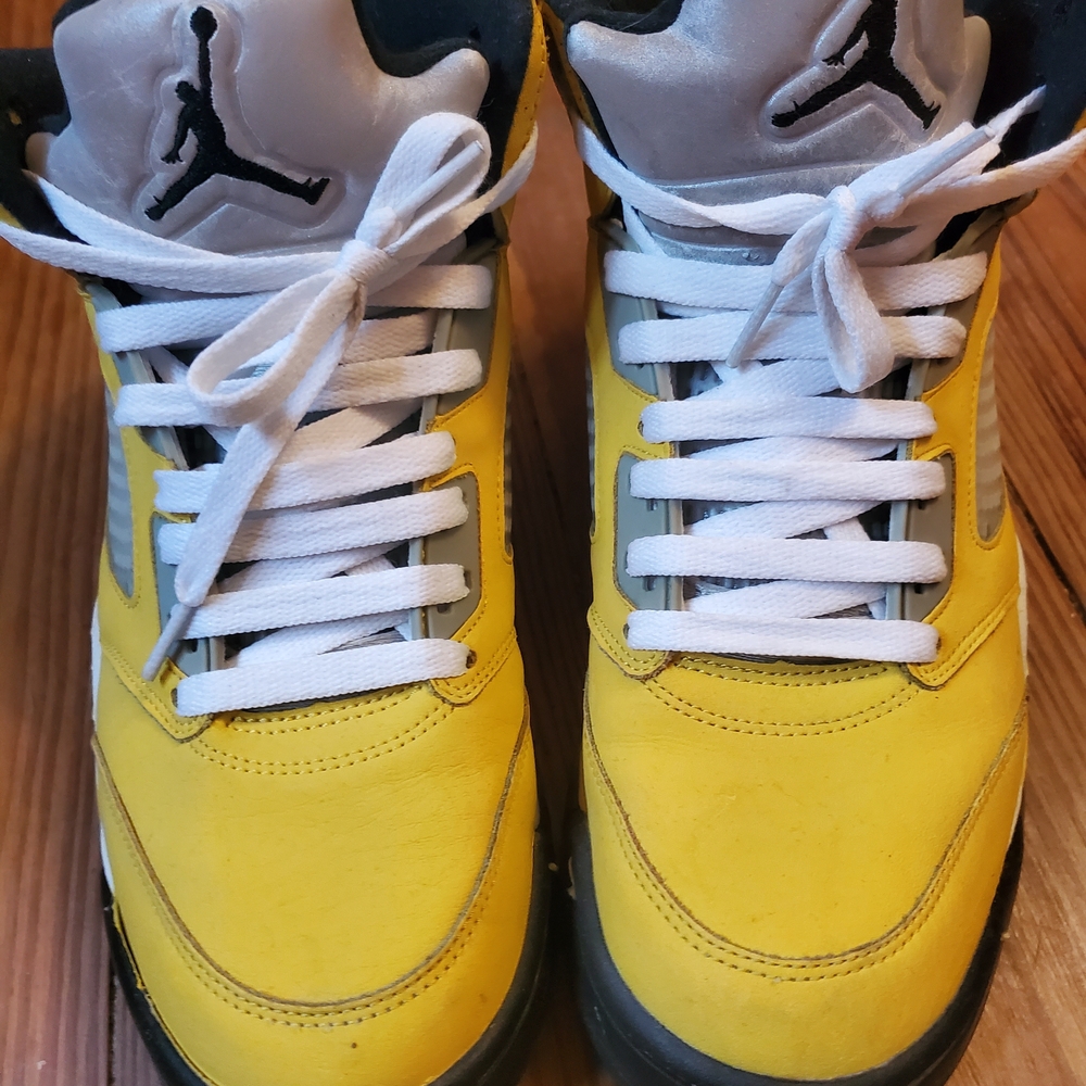 Jordan Black and Yellow Sneakers